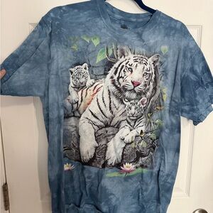 The Mountain Blue Tie-Dye Wolf T-Shirt